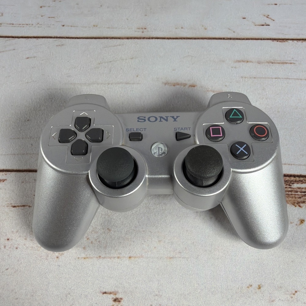 Sony PS3 DualShock 3 Wireless Controller Silver OEM Used No Cable